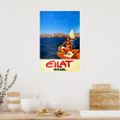 Affiche d'art vintage d'Eilat Israël (Cuisine)