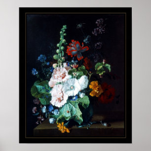 Affiche d'art vintage nature morte fleurs