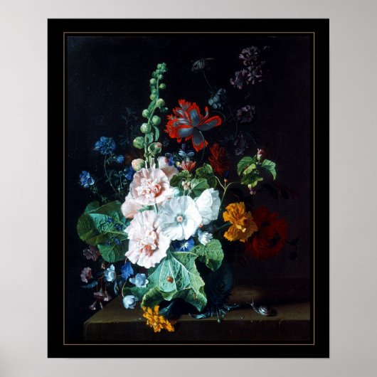 Affiche d'art vintage nature morte fleurs (Devant)