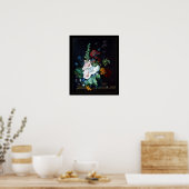 Affiche d'art vintage nature morte fleurs (Cuisine)