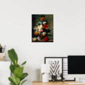 Affiche d'art vintage nature morte fleurs (Bureau à domicile)