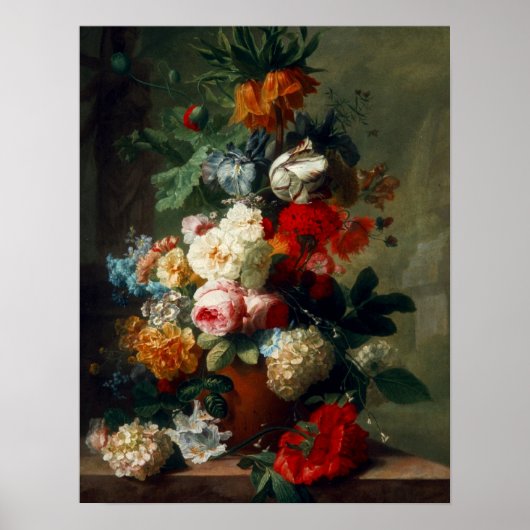 Affiche d'art vintage nature morte fleurs (Devant)