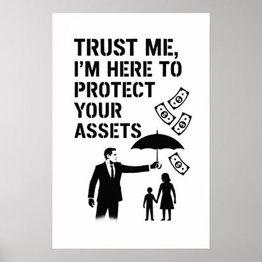 Affiche d'assurance d'art de rue – Pro financier m (Devant)