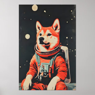 Affiche d'astronaute d'Akita, Impression rétro d'A