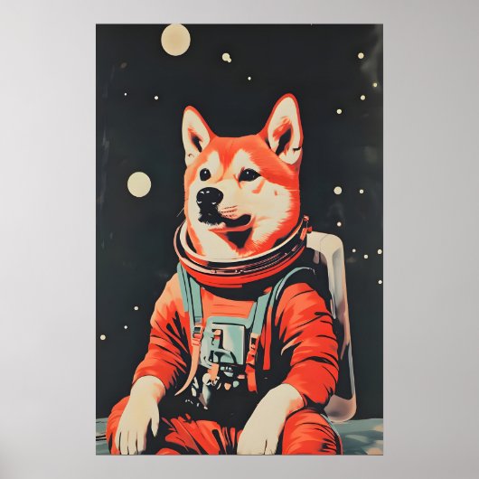 Affiche d'astronaute d'Akita, Impression rétro d'A (Devant)