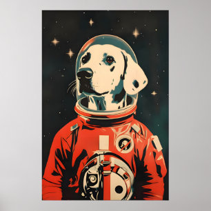 Affiche d'astronaute dalmate, Impression rétro dal