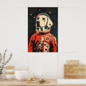 Affiche d'astronaute dalmate, Impression rétro dal (Cuisine)