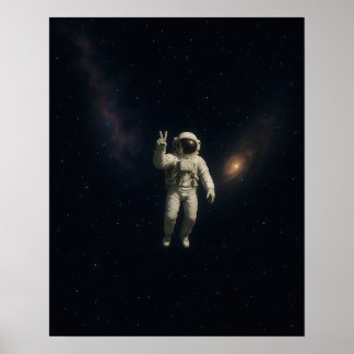 Affiche d'astronaute flottant dans l'espace