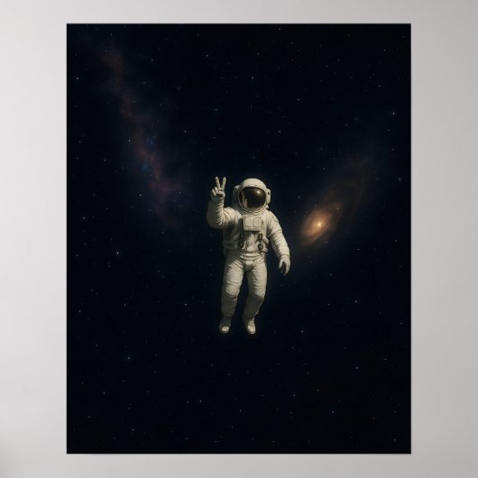 Affiche d'astronaute flottant dans l'espace (Devant)