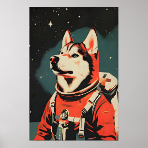 Affiche d'astronaute Malamute d'Alaska, Alaskan