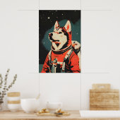 Affiche d'astronaute Malamute d'Alaska, Alaskan (Cuisine)