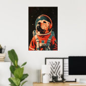 Affiche d'astronaute Shar-Pei chinois, Shar Pei Ré (Bureau à domicile)