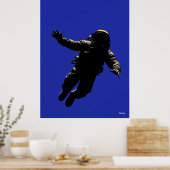 Affiche d'astronaute – Silhouette noire sur fond b (Cuisine)