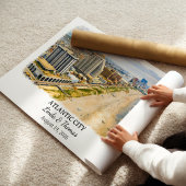 Affiche d'Atlantic City New Jersey, Aquarelle, Cus