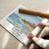Affiche d'Atlantic City New Jersey, Aquarelle, Cus