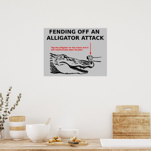 Affiche d'attaque d'alligator (Cuisine)