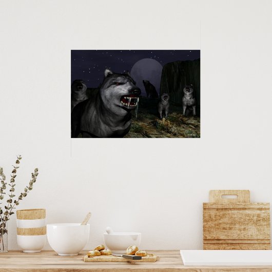 affiche d'attaque de loup (Cuisine)