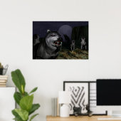 affiche d'attaque de loup (Bureau à domicile)