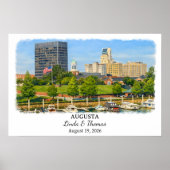 Affiche d'Augusta Géorgie, Aquarelle, Sur mesure (Devant)