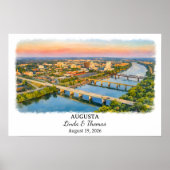 Affiche d'Augusta Géorgie, Aquarelle, Sur mesure (Devant)
