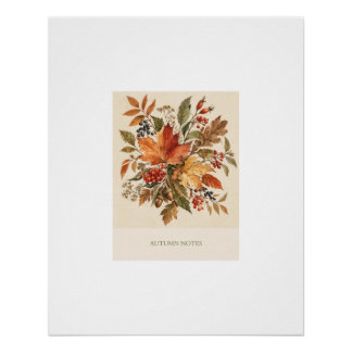 Affiche d'automne avec feuilles cosy.
