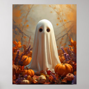 Affiche d'automne fantôme – Halloween & automne co