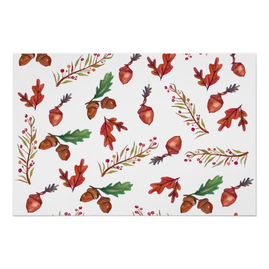 Affiche d'automne, feuilles, gland (Devant)