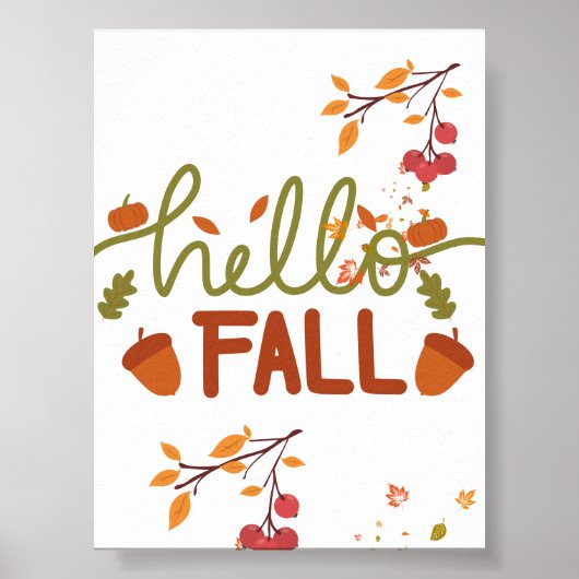 Affiche d'automne Hello - Décor mural (Devant)