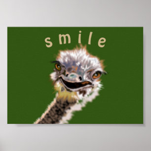 Affiche d'autruche joueur - Sourire - Votre couleu