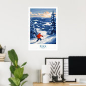Affiche d'aventure de ski en Finlande 1 (Bureau à domicile)