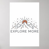 Affiche d'aventure en montagne Explore More (Devant)