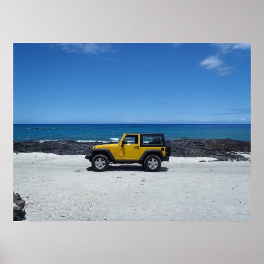Affiche d'aventure sur la plage d'Hawaii (Devant)