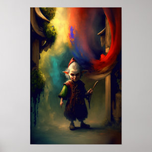 Affiche d'aventurier Halfling Art D&D 3