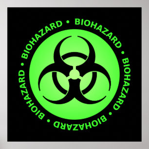 Affiche d'avertissement de Biohazard vert