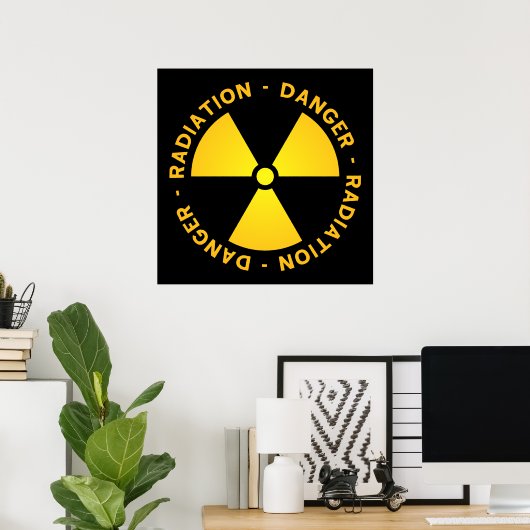 Affiche d'avertissement de radiations (Bureau à domicile)