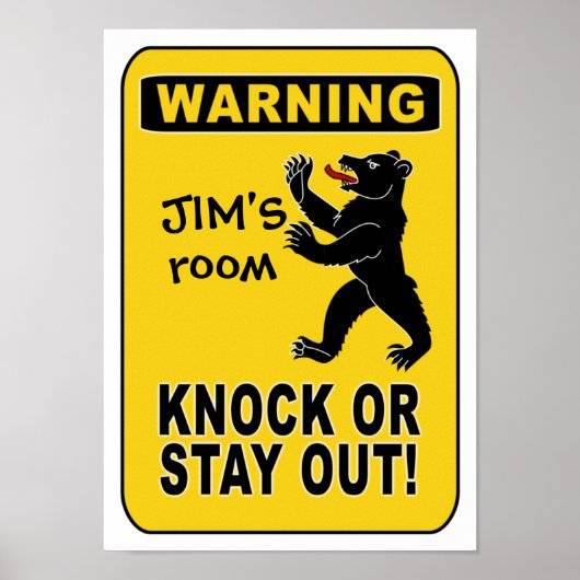 Affiche d'avertissement - personnaliser ! (Devant)