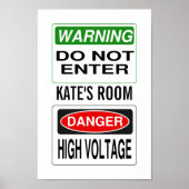 Affiche d'avertissement - personnaliser ! (Devant)