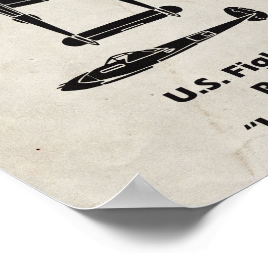 Affiche d'avion P-38 Lightning de la Seconde Guerr (Coin)