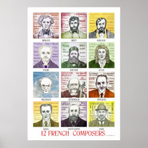 Affiche de 12 compositeurs français