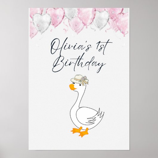 Affiche de 1er anniversaire avec nom (Devant)