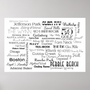 Affiche de 50 terrains de golf des Amériques la