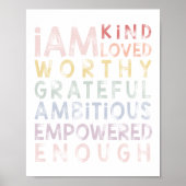 Affiche de affirmations arc-en-ciel pastel pour en (Devant)