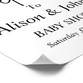 Affiche de Baby Shower Noir et Blanc (Coin)
