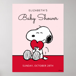 Affiche de Baby Shower Snoopy Petit Chéri