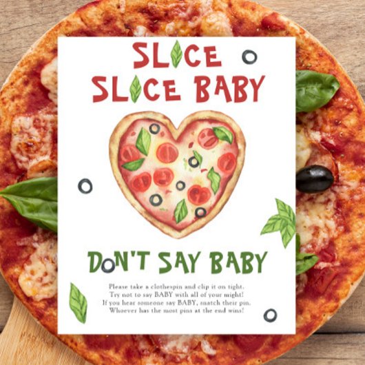 Affiche de baby shower sur le thème de la pizza he