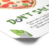 Affiche de baby shower sur le thème de la pizza he (Coin)