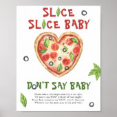Affiche de baby shower sur le thème de la pizza he (Devant)