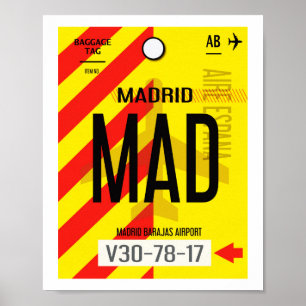 Affiche de bagages de l'aéroport de Madrid