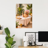 Affiche de bain de chien Retriever doré, Spa anima (Bureau à domicile)