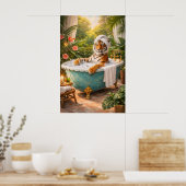 Affiche de bain de tigre, impression drôle de spa (Cuisine)